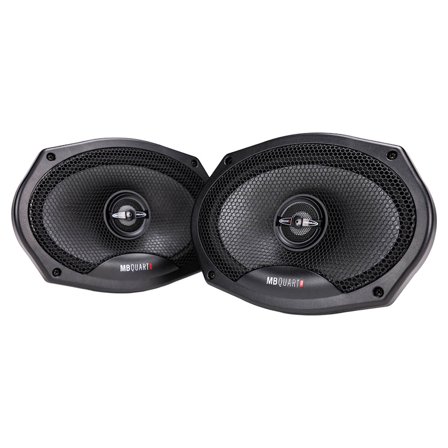 MB Quart PK1-169 Premium Car Speakers (Black, Pair) – 6x9 Inch Coaxial Speaker System, 220 Watt, 2-Way Car Audio, 4 OHMS (Grills Included)