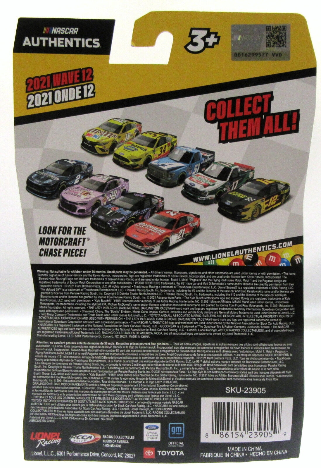 Kyle Busch ~ M&M's Minis Car ~ NASCAR Authentics ~ Die Cast 1:64 Scale