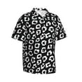 thumbnail image 2 of Balery Black Leopard Print Men's Hawaiian Shirts Short Sleeve Beach Shirt Relaxed Fit Vacation Button Down Shirts-X-Large, 2 of 9