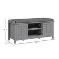thumbnail image 3 of Shoe Storage Bench Entryway, Gray Ottoman with Cushion & Sliding Doors, Holds 10 Pairs, 3 of 9