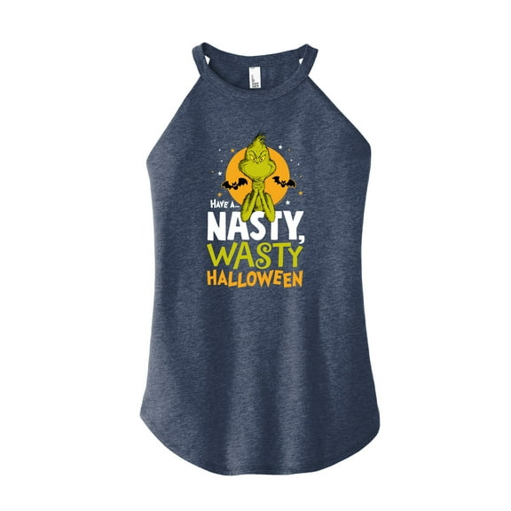The Grinch - Grinch Nasty Wasty Halloween  - Juniors High Neck Tank Top