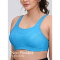 thumbnail image 4 of Wingslove Women's Sports Bra Full Coverage Wireless Bra Plus Size High Impact Non Padded Workout Bra,Blue 48DDD, 4 of 12