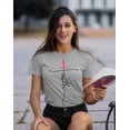thumbnail image 2 of Breast Cancer Support Faith Cross Women's T-shirt, L, Heather Gray, 2 of 5