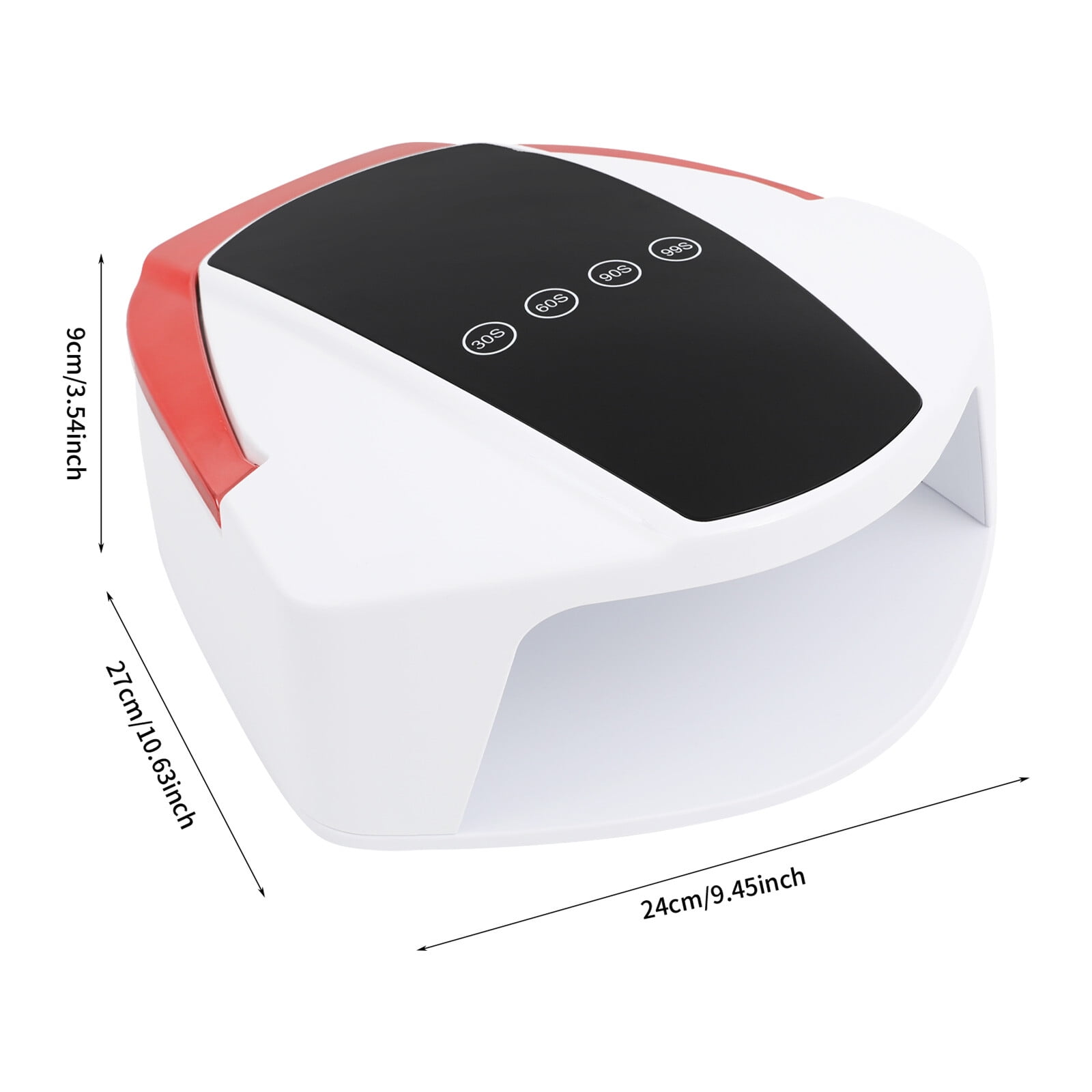 1 PCS Rechargeable Nail Lamp, LED Manicure Desk Lamp, Automatic Sensor UV LED Nail Dryer, White+ Red+ Black