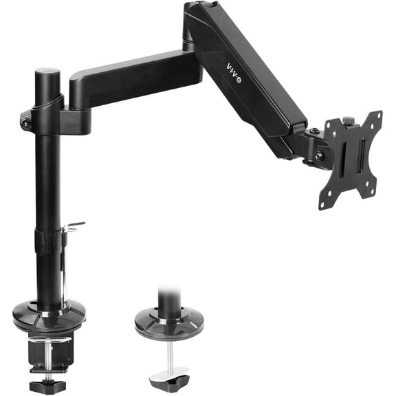 VIVO Articulating Single Pneumatic Spring Desk Mount Stand for Screens up to 32"
