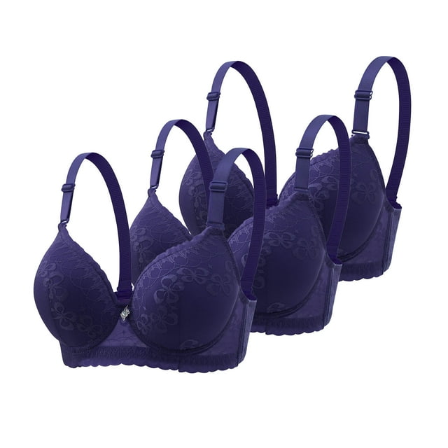 biudgviw Lace Bralettes for Women 3 Pc Underwire Support Lifting Full Coverage Everyday Bralettes Push up Bras