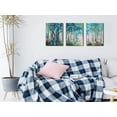 thumbnail image 4 of Blue Birch Trees Wall Art Forest Landscape Picture Modern Canvas, Nature Teal Abstract Painting Artwork 12"x16"x3 Panels Framed for Bathroom Living Room Bedroom Home Office Wall Decor, 4 of 6