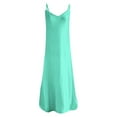 thumbnail image 4 of Tnhcen Women's Spaghetti Straps V - Neck Solid Color Maxi Dress Stretchy Casual Summer Beach Long Dress Plus Size S - 3XL, Flowy Sleeveless Tank Dress for Women, 4 of 5