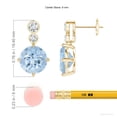 thumbnail image 2 of ANGARA Natural 4.6 ct Aquamarine Dangle Earrings with Bezel-Set Diamonds in 14K Yellow Gold for Women (Size-9mm) | March Birthstone, Anniversary, Jewelry Gift for Women | Natural Aquamarine Earrings, 2 of 8