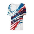 thumbnail image 4 of DPTALR Ladies' Independence Day Printed Button V-neck Top/shirt, 4 of 5