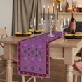thumbnail image 2 of Table Runners 120 Inches Long Dress Scarves, Purple Boho Farmhouse Coffee/Dining/Kitchen Table Runner for Living Room, Country Abstract Geometric Ethnic Aesthetic 13x120 Inch, 2 of 9