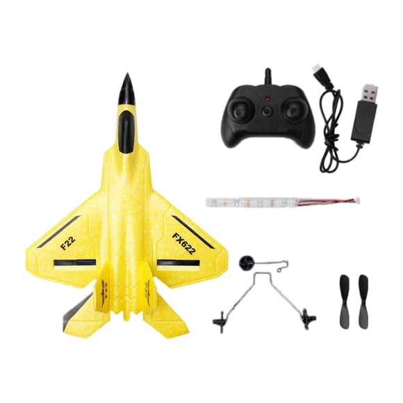 Planeador de espuma para avión RC, regalo de cumpleaños, recargable, avión de control remoto para principiantes, niños, niñas y adultos. Amarillo