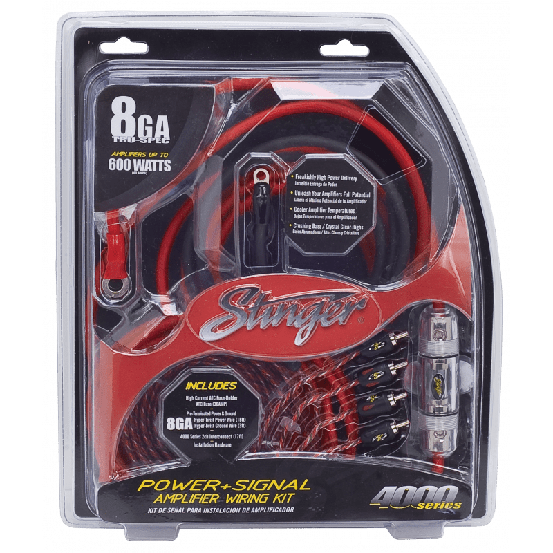 Stinger SK4641 4 Gauge 4000 Series Car Audio Amplifier Installation Kit 