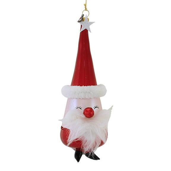 Santa Land 6.25In Santa Land Logo Santa, Glass, Ornament Jolly Old Elf Christmas Italian Italy 20D1060