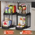 thumbnail image 3 of LuxeLine 2-Pack Heavy-Duty Pull-Out Organizers (13" Height) - Under Sink Storage for Bathroom/Kitchen, Tool-Free Install, Black, 3 of 7