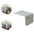 thumbnail image 1 of Microwave Oven Dust Cover Geometric Printing Decorative Kitchen Appliance Cover with Storage Bags for Home, 1 of 8