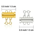 thumbnail image 2 of Chainplus 2PCS Slide Clasp Lock Necklace Connector Multi Strands Slide Tube Clasps for Layered Bracelet Necklace Jewelry Crafts (Gold and Silver), 2 of 7