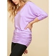 thumbnail image 4 of Made by Johnny Women's V-Neck 3/4 Sleeve Dolman Top with Side Shirring XXXL LILAC, 4 of 6