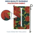 thumbnail image 4 of America Forever Poinsettia Christmas Monogram Letter I Garden Flag 12.5 x 18 inch Double Sided, Poinsettia Winter Flag, Floral Xmas Holiday Seasonal Outdoor Yard Decorations, 4 of 5