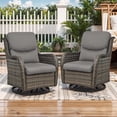 thumbnail image 5 of POCASSY Patio Swivel Chairs, Outdoor Wicker Swivel Glider Rocking Chairs with High Back and Thick Cushions for Porch Deck - Set of 2, Gray, 5 of 17