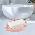 thumbnail image 3 of Fmbmuo Leaf Shaped Soap Box - Decorative Bathroom Soap Dish with Drainage (6.8x3.9x0.7in) - Lovely Nature-Inspired Soap Box for Countertops, Kitchen, 3 of 4