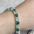 thumbnail image 4 of Natural Emerald bracelet, May Birthstone Emerald jewelry, Natural Aquamarine, Silver jewelry, Silver bracelet, 925 silver, Bracelet for wedding anniversary, Link Bracelet Bangle, Christmas Gift, 4 of 5
