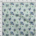 thumbnail image 3 of oneOone Organic Cotton Poplin Twill Fabric Watercolor Leaves & Flower Floral Print Sewing Fabric BTY 42 Inch Wide, 3 of 4