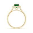 thumbnail image 2 of ANGARA Lab Grown Cushion Rectangular Emerald Halo Engagement Ring for Women in 14K Yellow Gold (Size-8x6mm) | May Birthstone, Birthday, Anniversary, Jewelry Gift for Women | Lab-Grown Emerald Ring, 2 of 8