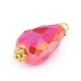 thumbnail image 3 of 5 pc Electroplate Faceted Glass Pendants with Alloy Flower Daisy Spacer Beads and Brass Findings Teardrop Golden Mixed color 20~21x9.5mm Hole: 1.5mm, 3 of 3