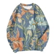 thumbnail image 4 of Tiweut Sweatshirts for Women Floral Print Sweatshirt Loose Pullover Hoodless Crewneck Long Sleeve Regular Blouse, 4 of 4