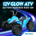 thumbnail image 2 of Open Box Kid Trax 12V Glow ATV Ride-On Toy, Blue, with LED Lights, Rechargeable Battery, Ages 3–6, 2 of 9