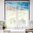 thumbnail image 5 of Abstract Waves Valances for Windows Surrealism Spray Beach Ocean Watercolor Rod Pocket Curtain Valance Window Treatment Short Curtains for Kitchen Living Room, 42"x12", 5 of 5