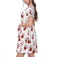 thumbnail image 2 of Balery Red Bloody Scary Hands2 Vestidos sueltos de manga corta para mujer, vestidos de verano 2025, vestidos casuales de corte A con vuelo., 2 of 6