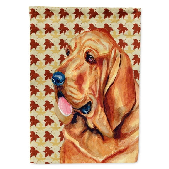 Carolines Treasures LH9106-FLAG-PARENT Bloodhound Fall Leaves Portrait Flag  multicolor