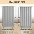 thumbnail image 5 of No Hook Grey Shower Curtain Soft Microfiber & Waterproof - Fabric Shower Curtain or Liner, Washable & Bottom Magnets, Hotel Cloth Shower Curtain, Gray, 71x74, 5 of 5