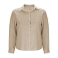 thumbnail image 7 of Bovxnpu 3/4 Length Sleeve Womens Tops, Cotton Dressy Casual Blouses for Women, Women's Cotton And Linen Button Pocket Shirt Jacket T-shirt Home Casual T-shirt XL, 7 of 7