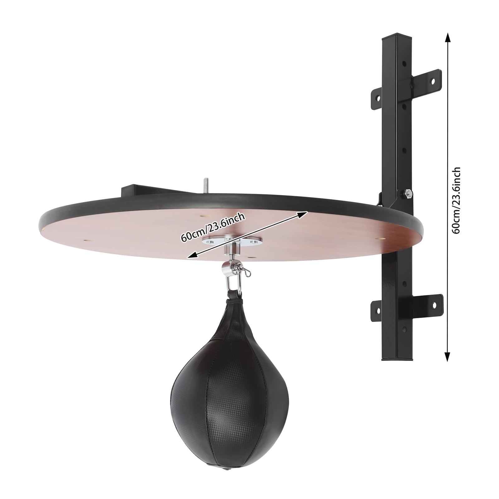Wall-mounted Speed Bag Platform Kit, Heavy Duty Boxing Training Equipment Pump Steel, Wood, and PU Log Color Adjustable Height 30cm/11.81in