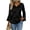 Black, variant on DAFPZW Womens Satin Blouse Cowl Neck Draped Silky 3/4 Bell Sleeve Tops Dressy Casual Business Casual Shirts Outfit