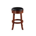 thumbnail image 2 of Sabi 30 inch Swivel Counter Stool Solid Wood Faux Leather Brown Black - Saltoro Sherpi, 2 of 5