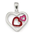thumbnail image 2 of 925 Sterling Silver Polished and Enameled Hearts Pendant, 2 of 3