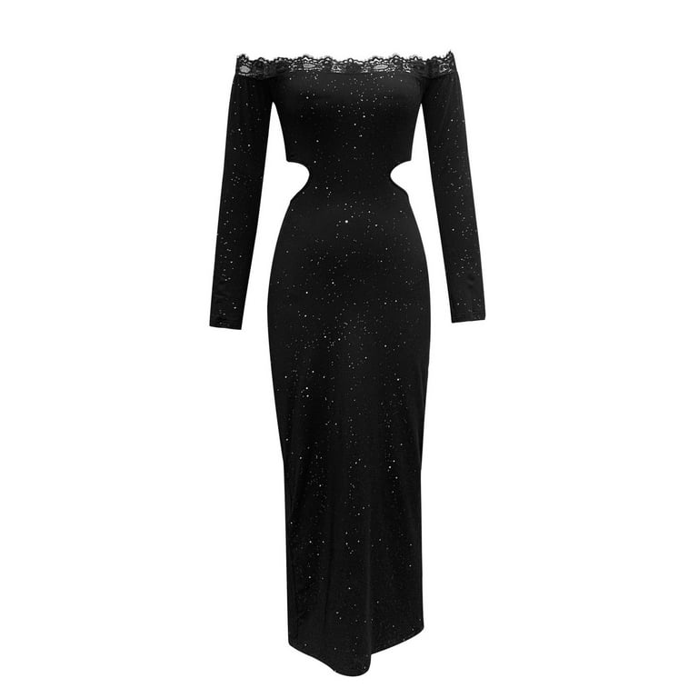 Sexy Lace O-Neck Panel Long Sleeve Bodycon Dress Sexy Lace O-Neck Panel Long Sleeve Bodycon Dress