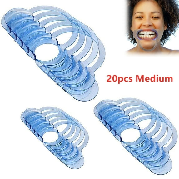 EZGO 20 Pcs Dental Mouth Opener Cheek Lip Retractor C-shape Blue Dentistry Dental Tools S/M/L