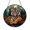 Acrylic 3.5 Inch, variant on Boho Mountain Tiger Round Ornament, Stained Glass Style Ceramic Window or Tree Hanging