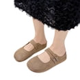 thumbnail image 1 of HTHLVMD Chaussures pour Femmes à Enfiler, Chaussures de Marche pour Femmes à Enfiler, Chaussures de Marche pour Femmes, Chaussures de Bureau, Mules à Double Bride en Suède pour Femmes, Sabots Sans Talon Ajustables pour Tenue Décontractée, Kaki 5.5, 1 of 9
