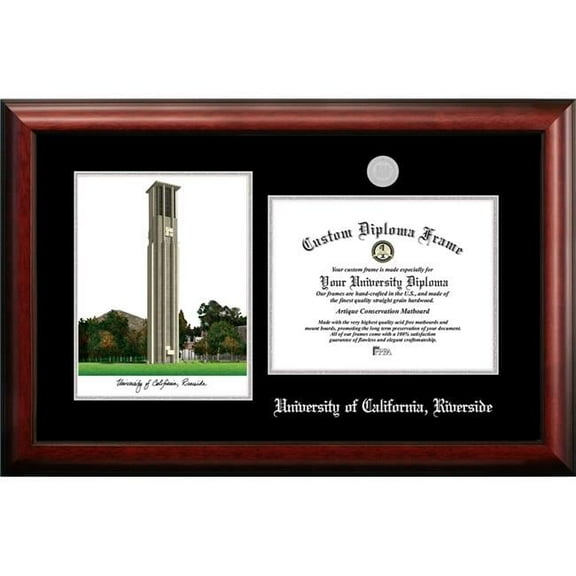 Campus Images CA941LSED-1185 11 x 8.5 in. University of California Riverside Silver Embossed Diploma Frame with Lithograph