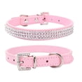 thumbnail image 2 of Sparkly Rhinestone Pet Collar for Small Medium Large Dogs and Cats, Bling Crystal Studded Soft Leather Puppy Collar with Diamante Buckle, Adjustable Jeweled Neck Strap for Girl Pets, 2 of 5