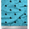 thumbnail image 1 of Soimoi Blue polyester Crepe Fabric Ship & Wheel Nautical Decor Fabric Printed Yard 52 Inch Wide, 1 of 1