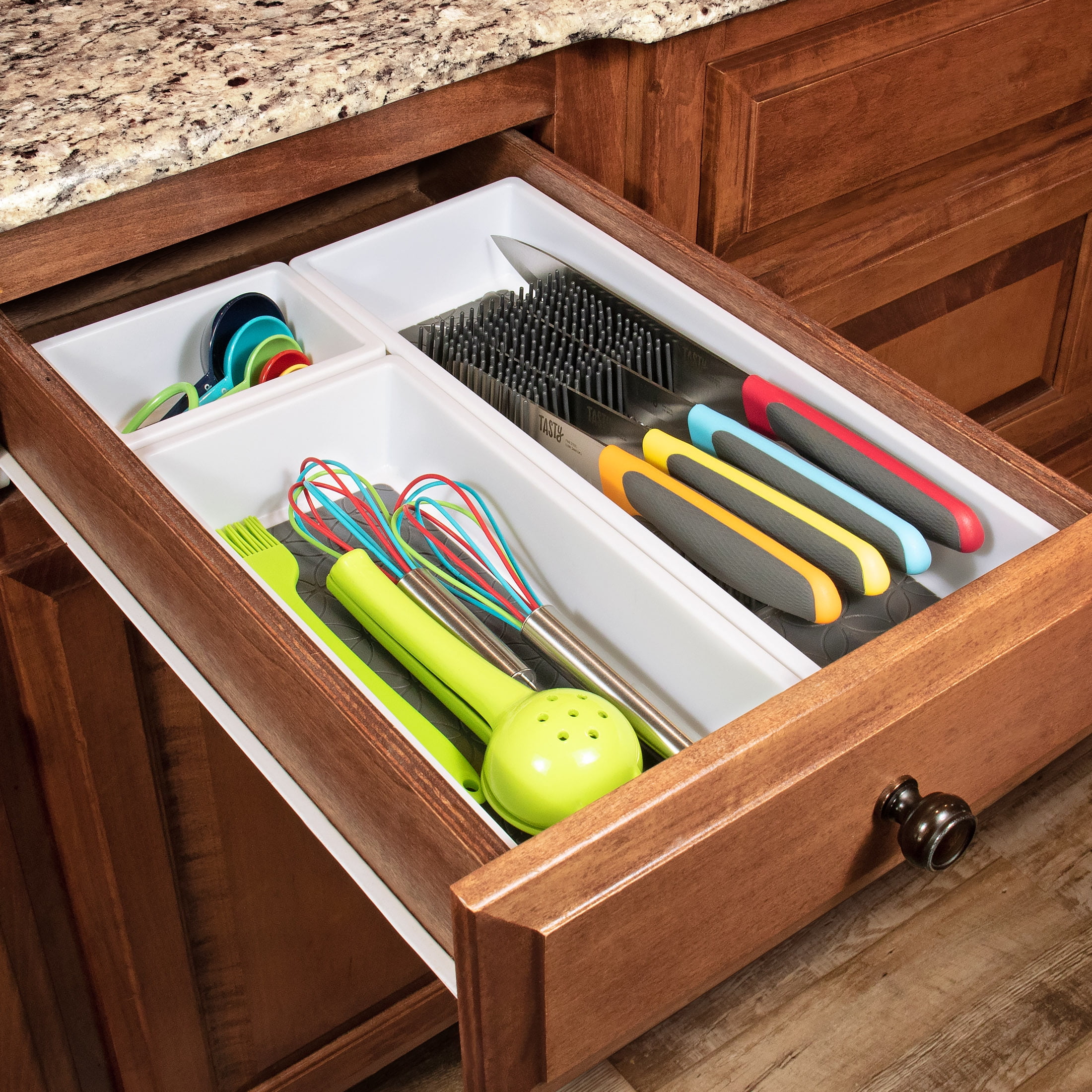 Mainstays PP TTR Non-Slip 5.7 in x 15.7 in x 2.2 in Kitchen Utensil Organizers