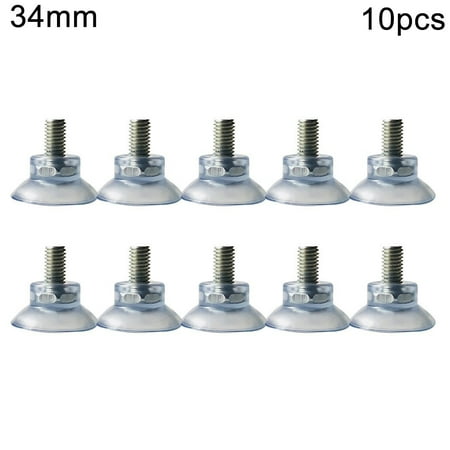

JINGT 10 Pcs M8 Clear Nut Thumb Screw Suction Cups/Pad Suckers Turn Plastic/Rubber 34mm
