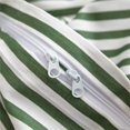 thumbnail image 4 of Natural  3pcs Striped Duvet Cover Sets,White with Green Stripes Pattern, 4 of 9